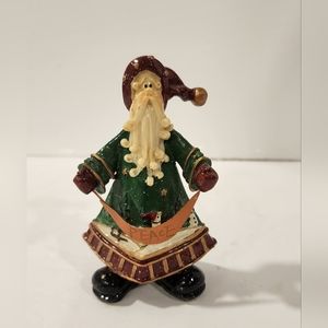 Vintage Santa Claus Resin Figurine Peace Christmas Decoration Unique Piece